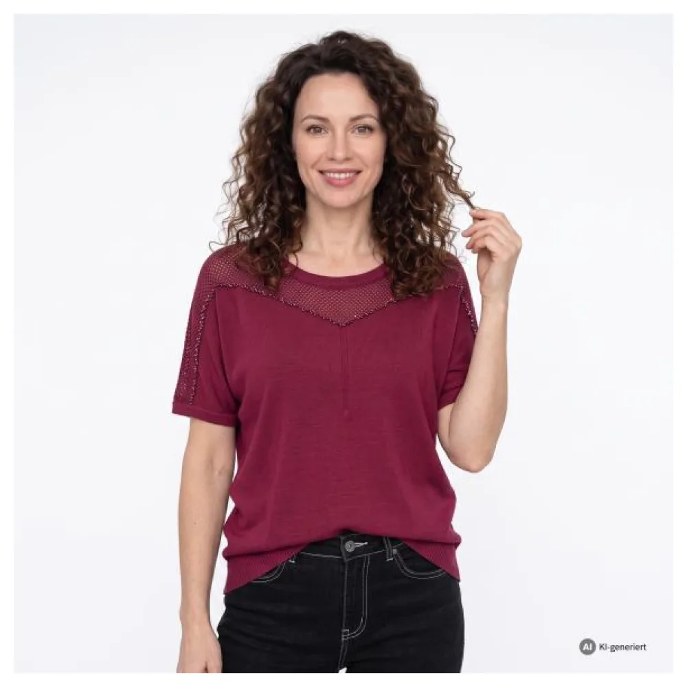mocca by J. Leibfried Strickshirt weinrot