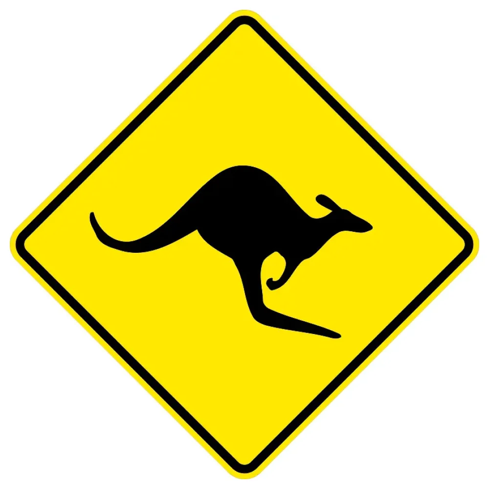 Verkehrsschild Känguru aus Australien