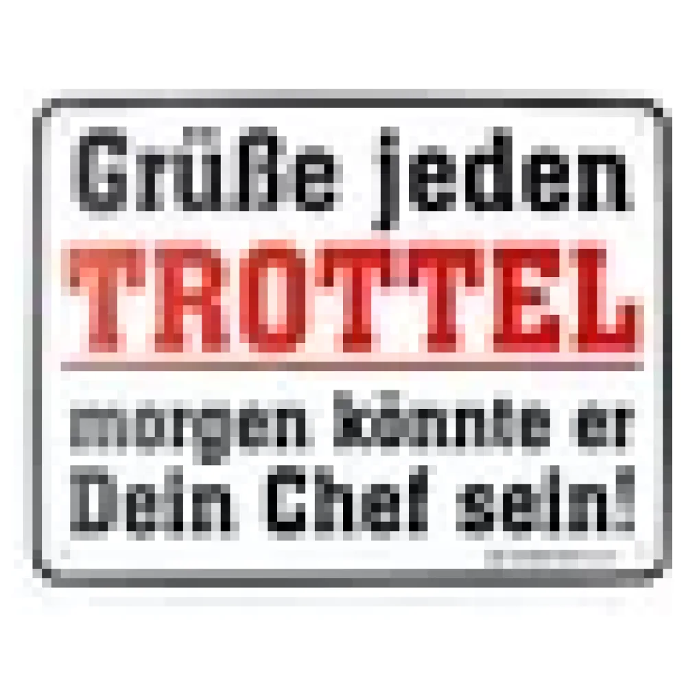 Schild mit Spruch Grüße jeden Trottel - morgen könnte er Dein Chef sein – Bild 3