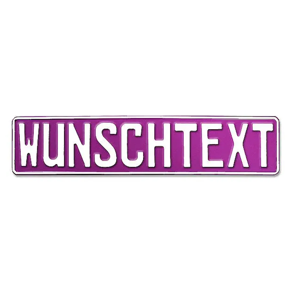 Prägung - Deutsches Kennzeichen mit Wunschtext 1-farbig pink