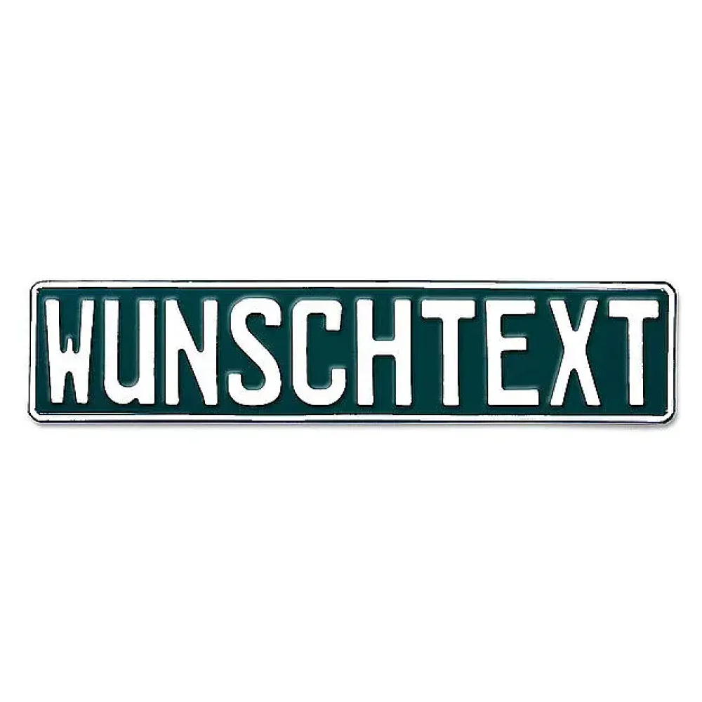 Prägung - Deutsches Kennzeichen mit Wunschtext dunkelgrün