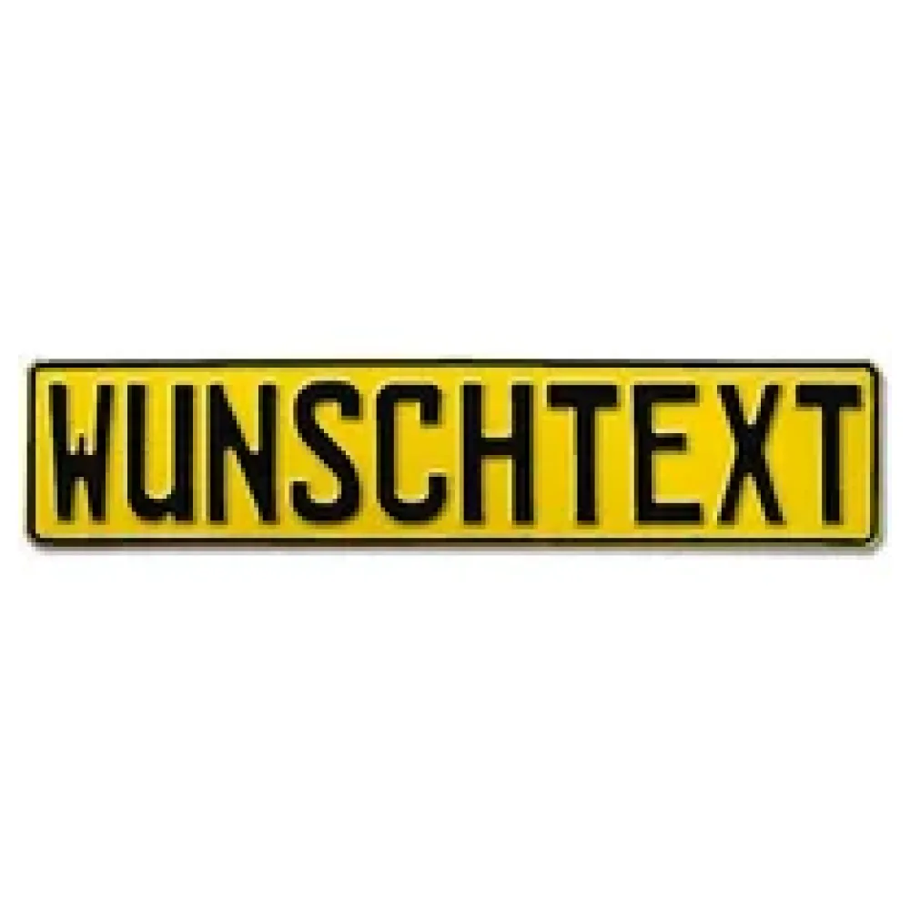Prägung - Deutsches Kennzeichen mit Wunschtext 1-farbig gelb – Bild 2