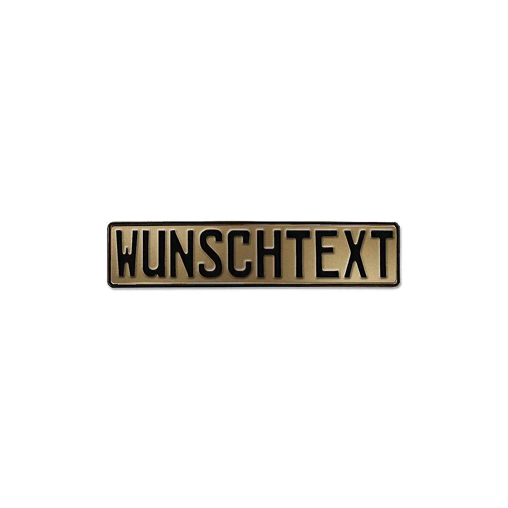 Prägung - Deutsches Kennzeichen mit Wunschtext 1- metallic gold