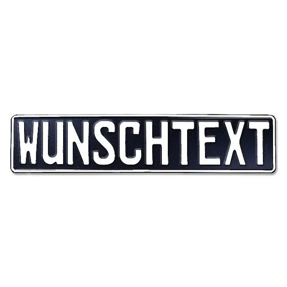 Prägung - Deutsches Kennzeichen mit Wunschtext 1-farbig schwarz