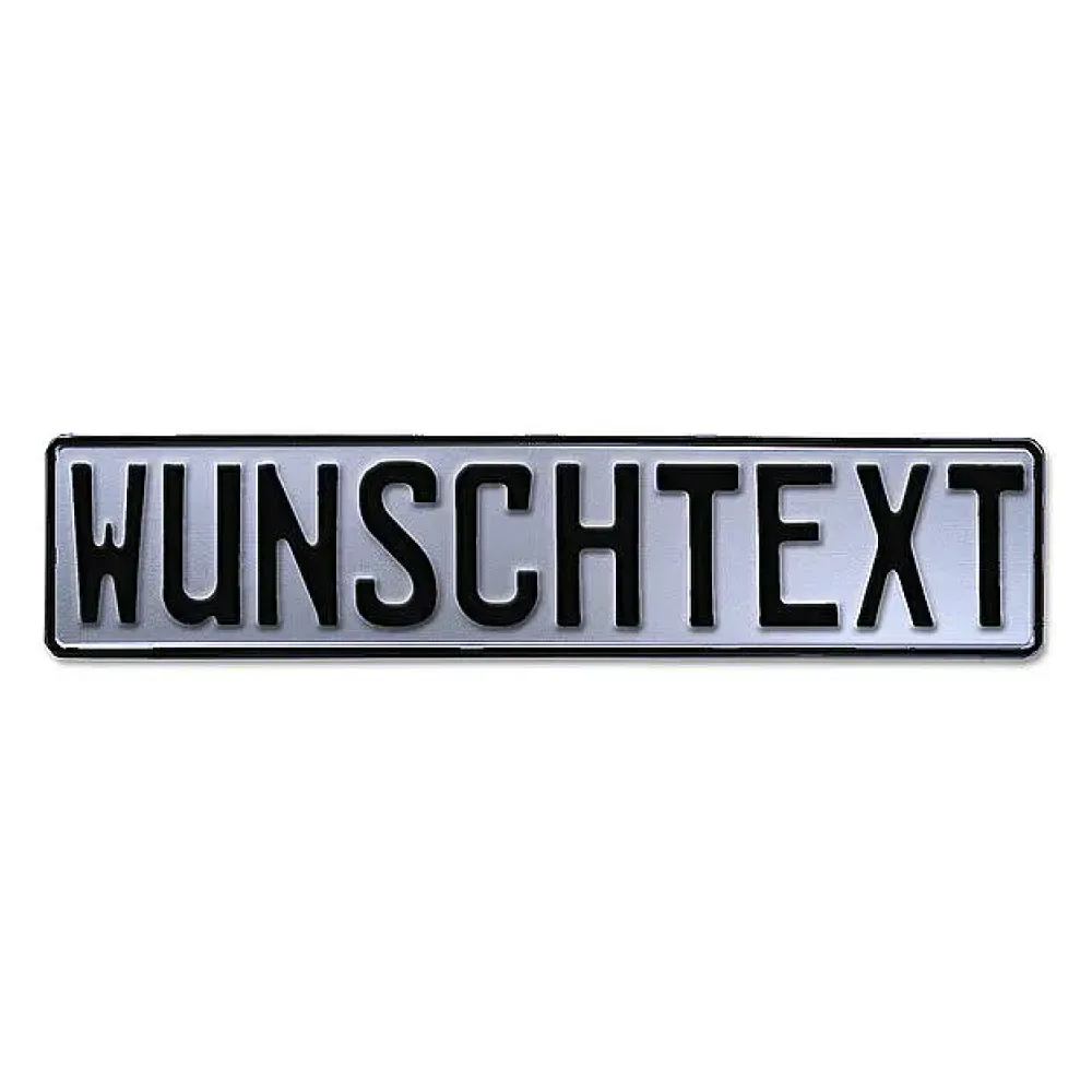Prägung - Deutsches Kfz Wunschkennzeichen metallic silber