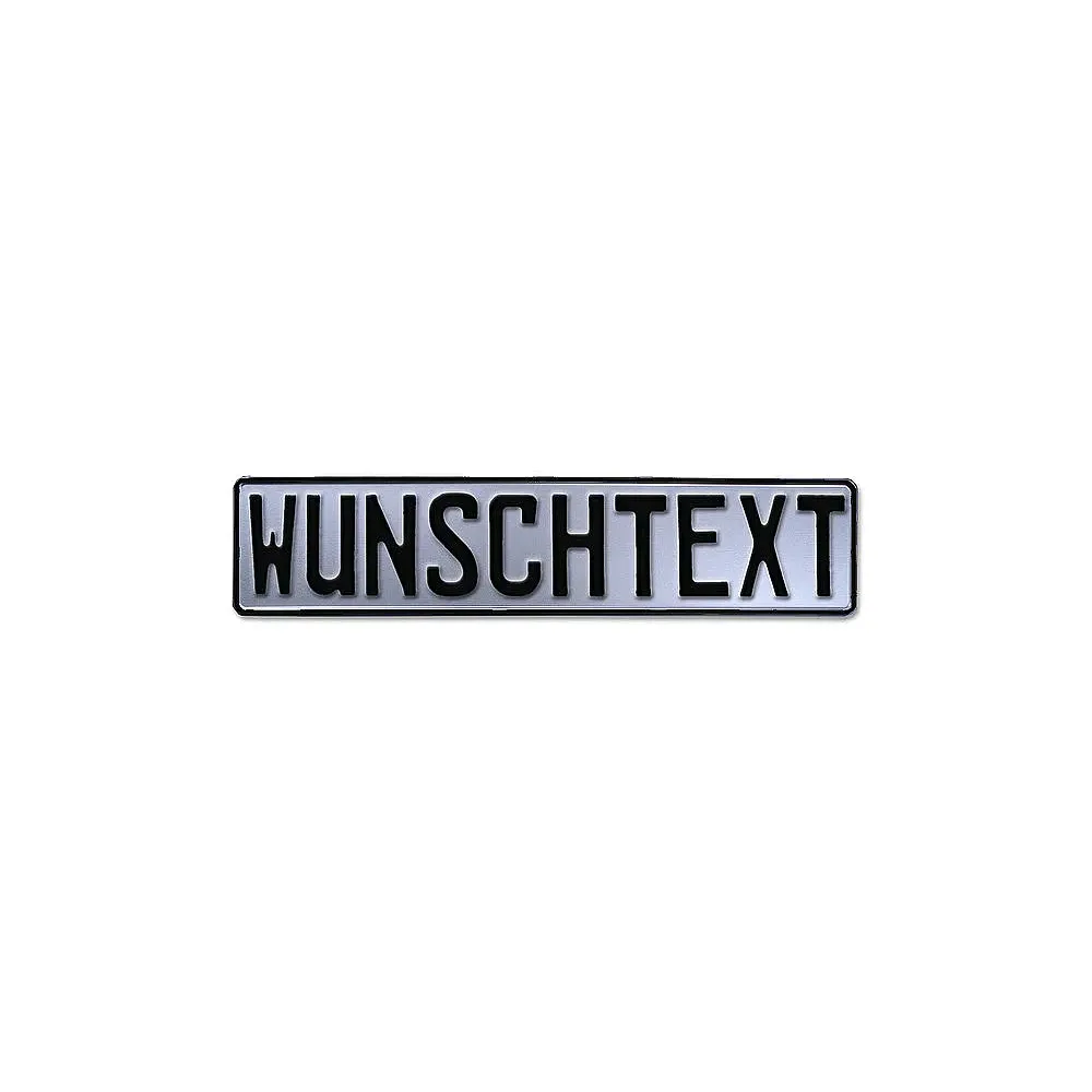 Prägung - Deutsches Kfz Wunschkennzeichen metallic silber