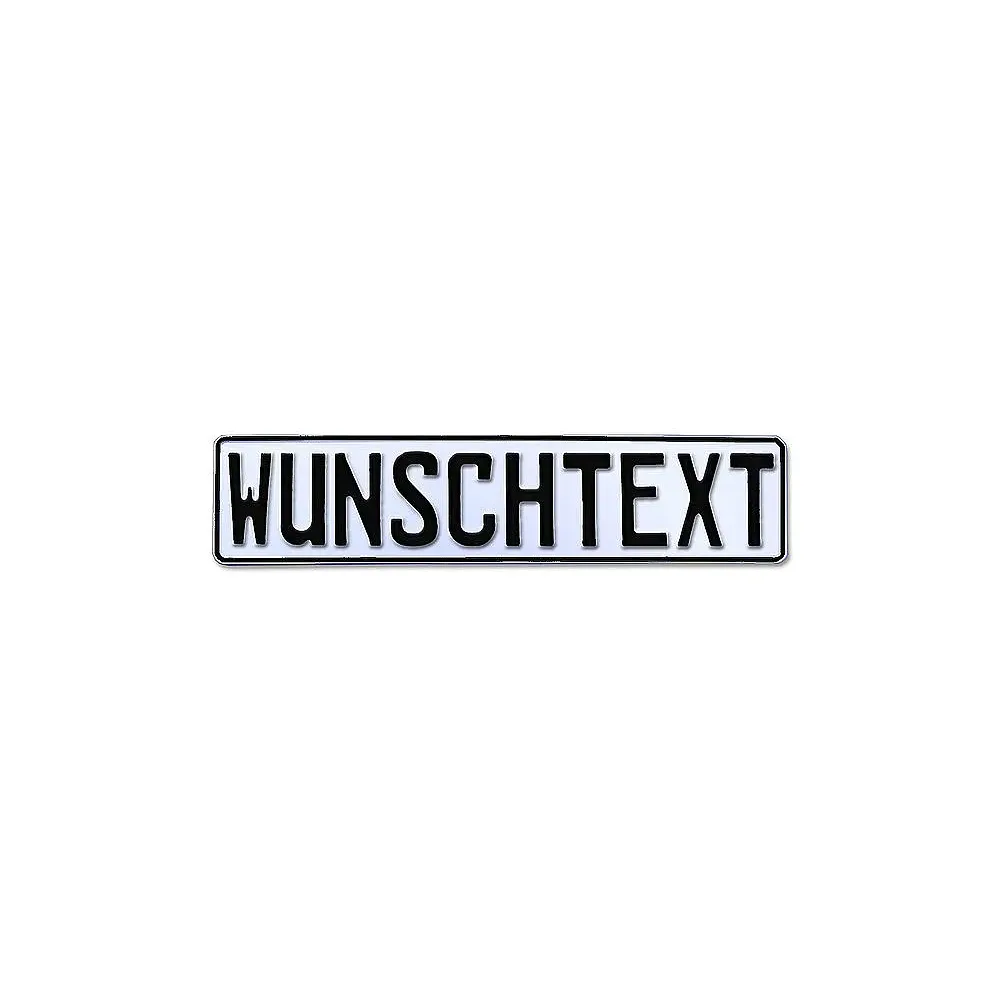 Geprägtes Kennzeichen weiß mit Wunschtext