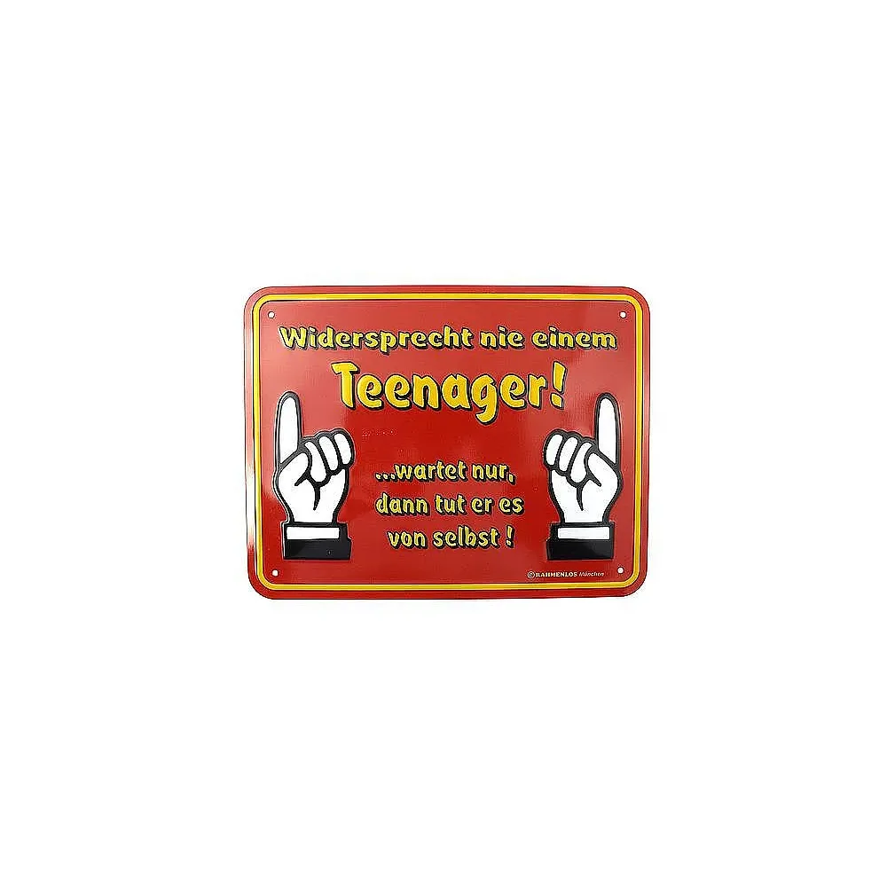 Funschild -Widersprecht nie einem Teenager-