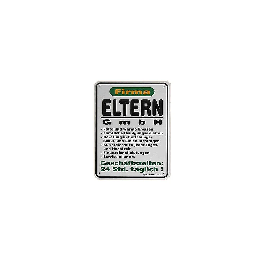 Funschild -Firma Eltern GmbH-
