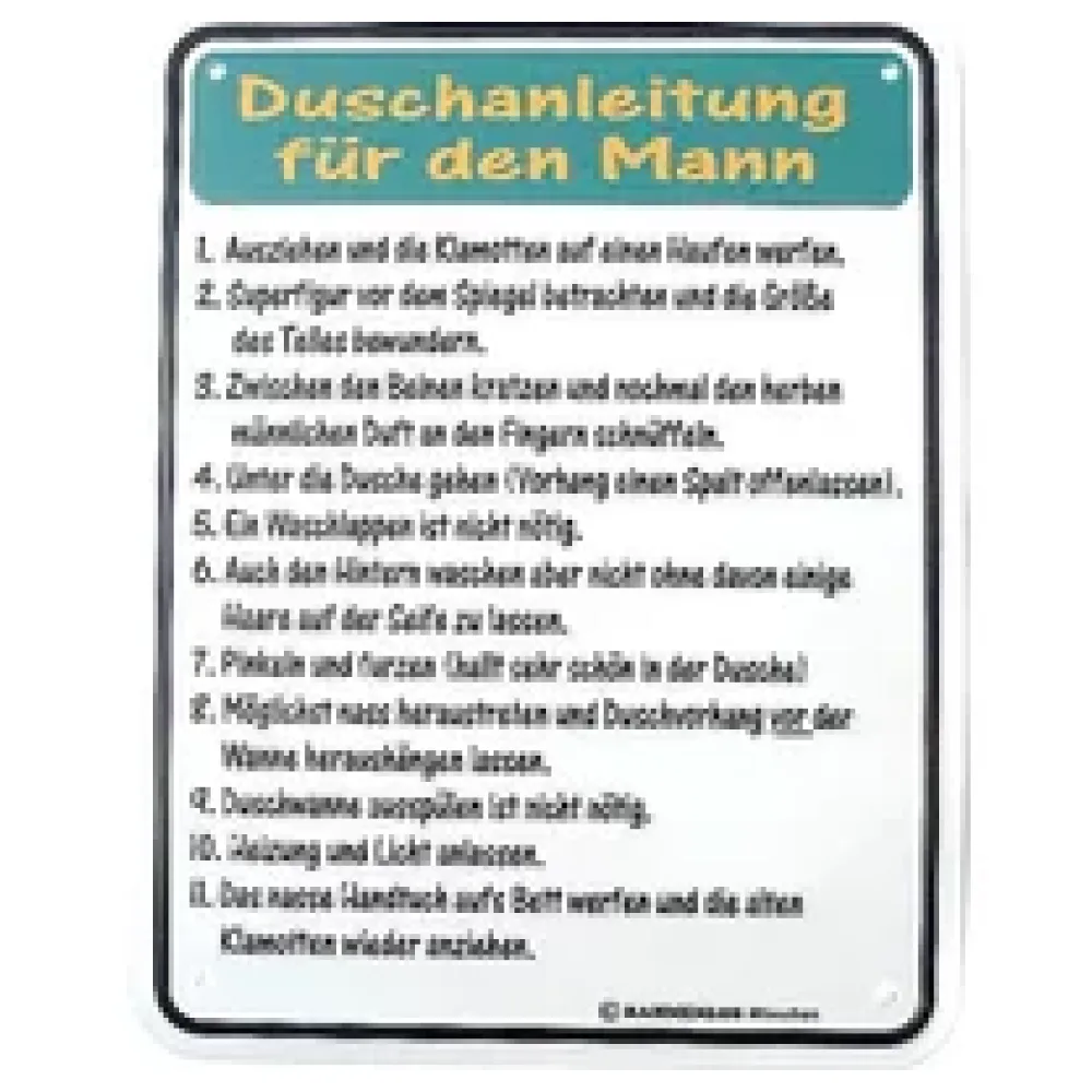 Funschild - Duschanleitung für den Mann - – Bild 2