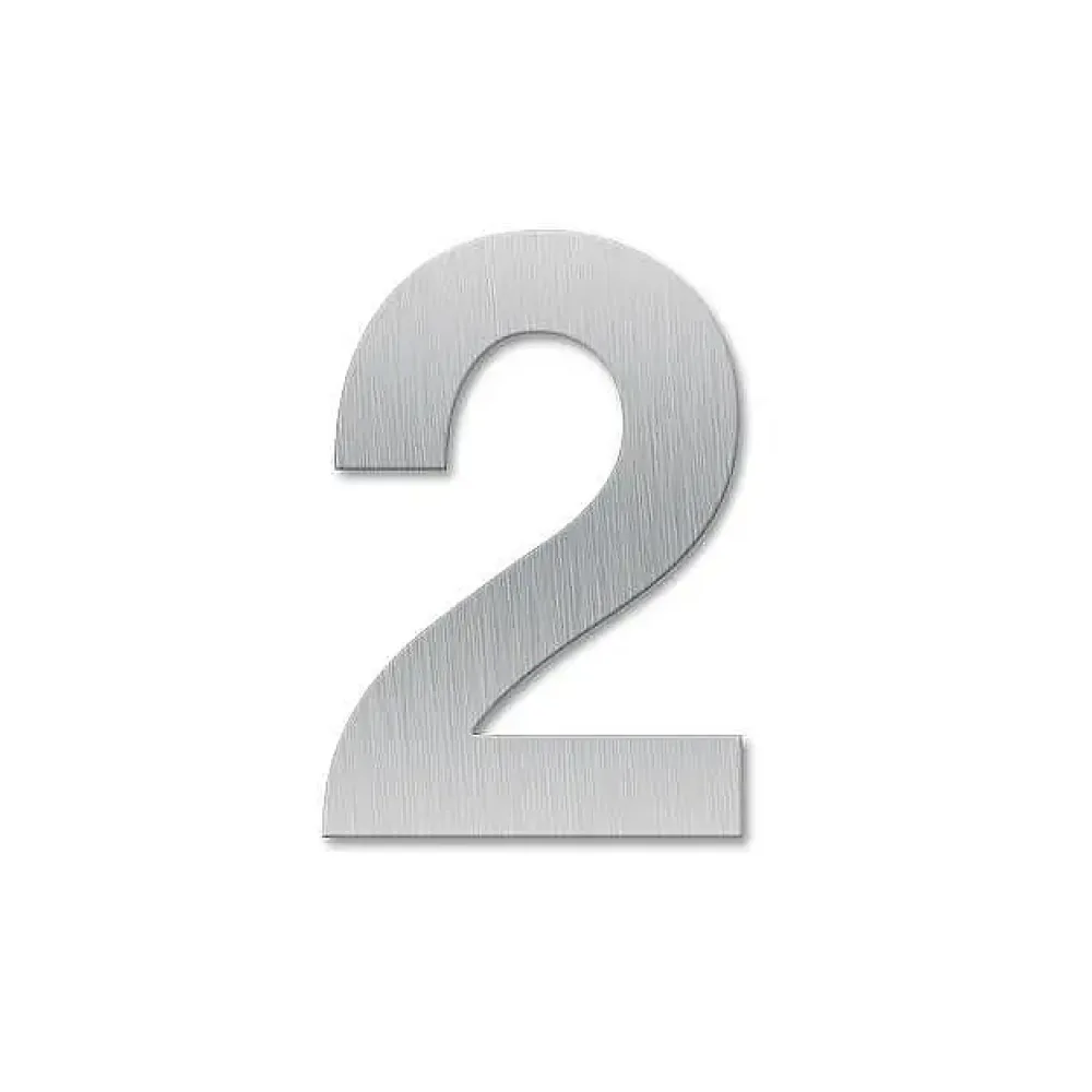 Hausnummer 2 - Schriftart Klassik aus Edelstahl