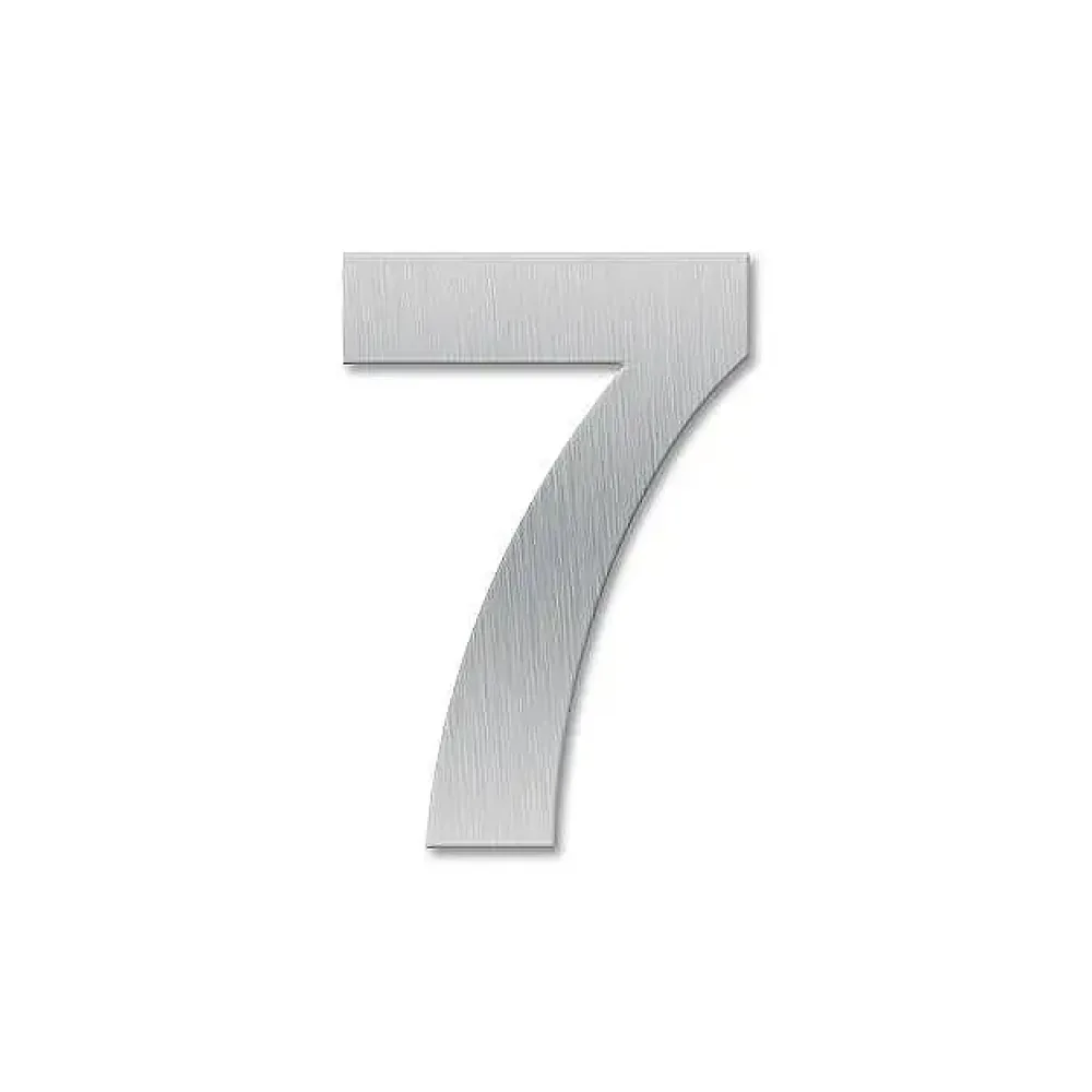 Hausnummer 7 - Schriftart Klassik aus Edelstahl