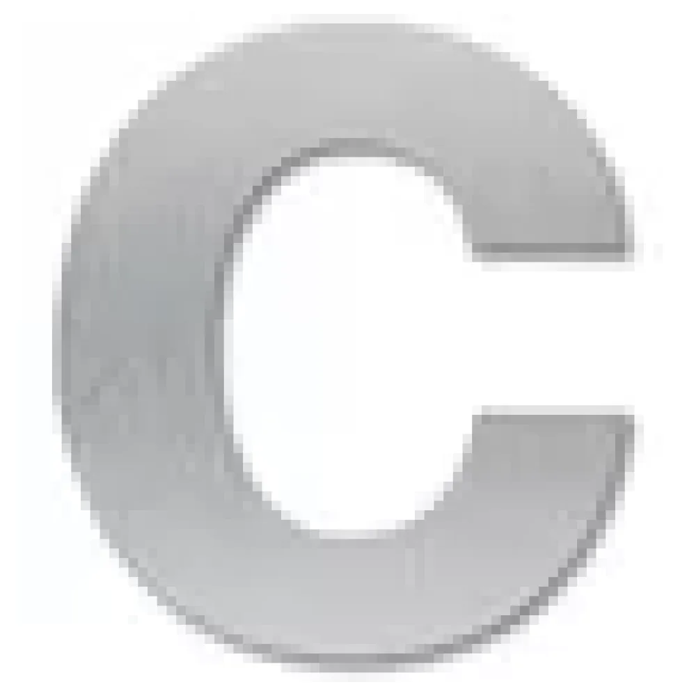 Kleinbuchstabe c - Schriftart Klassik aus Edelstahl – Bild 3