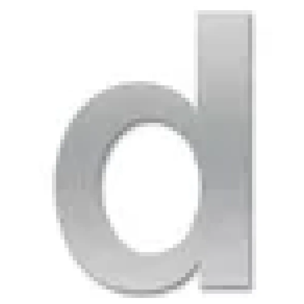 Kleinbuchstabe d - Schriftart Klassik aus Edelstahl – Bild 3