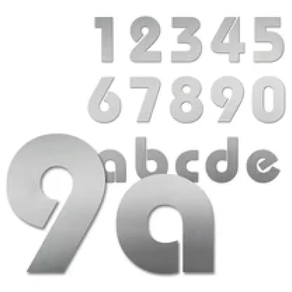 Hausnummern aus Edelstahl in mehreren Größen Schrift Bauhaus – Bild 2