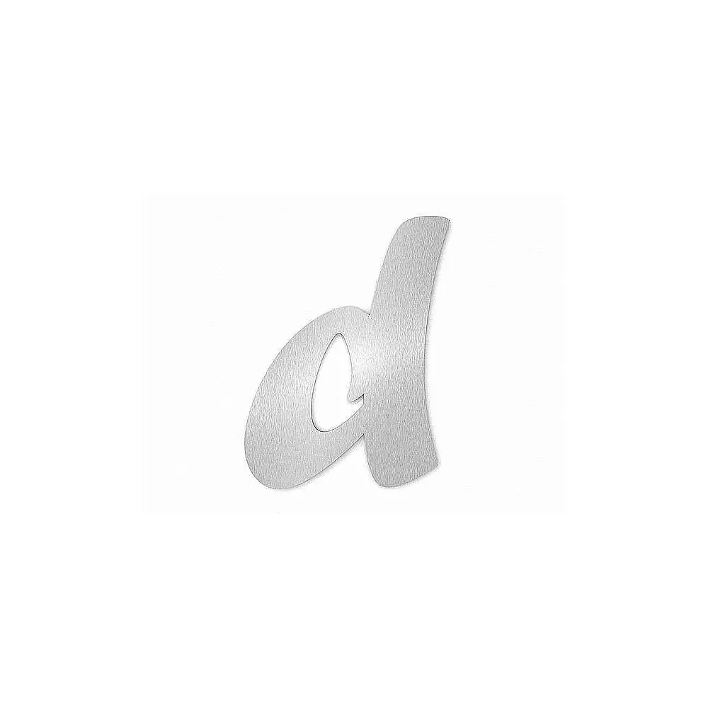 Edelstahl Hausnummer Buchstabe d in Forte Schrift