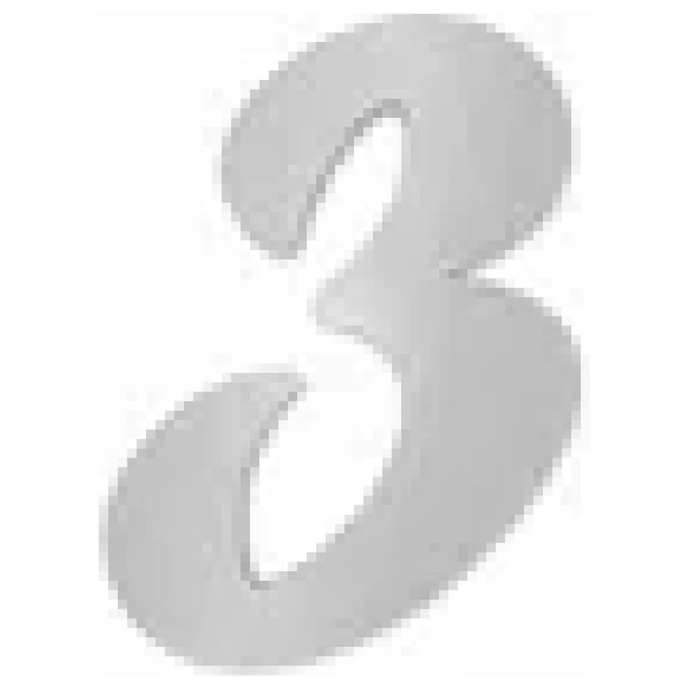 Edelstahl Hausnummer Ziffer 3 in Forte Schrift – Bild 3
