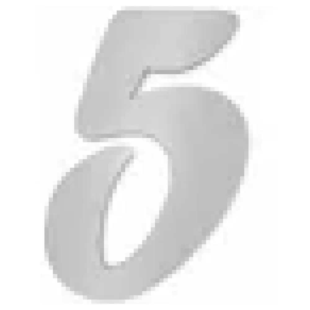 Edelstahl Hausnummer Ziffer 5 in Forte Schrift – Bild 3