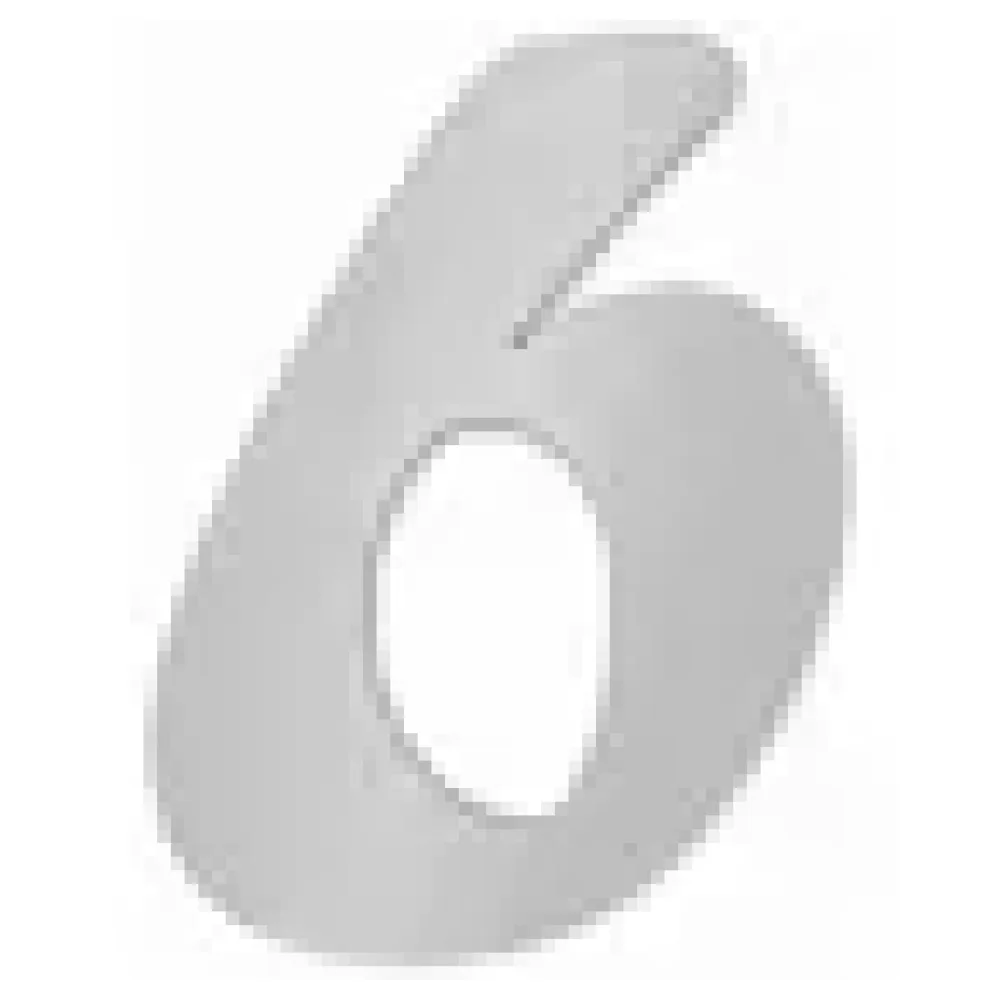 Edelstahl Hausnummer Ziffer 6 in Forte Schrift – Bild 3