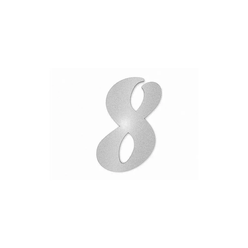 Edelstahl Hausnummer Ziffer 8 in Forte Schrift