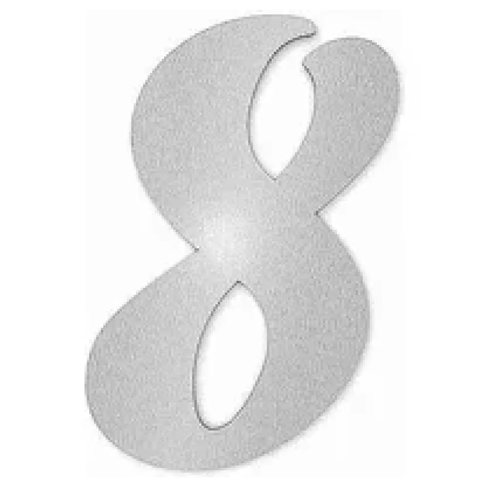 Edelstahl Hausnummer Ziffer 8 in Forte Schrift – Bild 2
