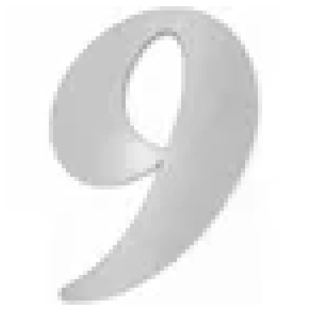 Edelstahl Hausnummer Ziffer 9 in Forte Schrift – Bild 3