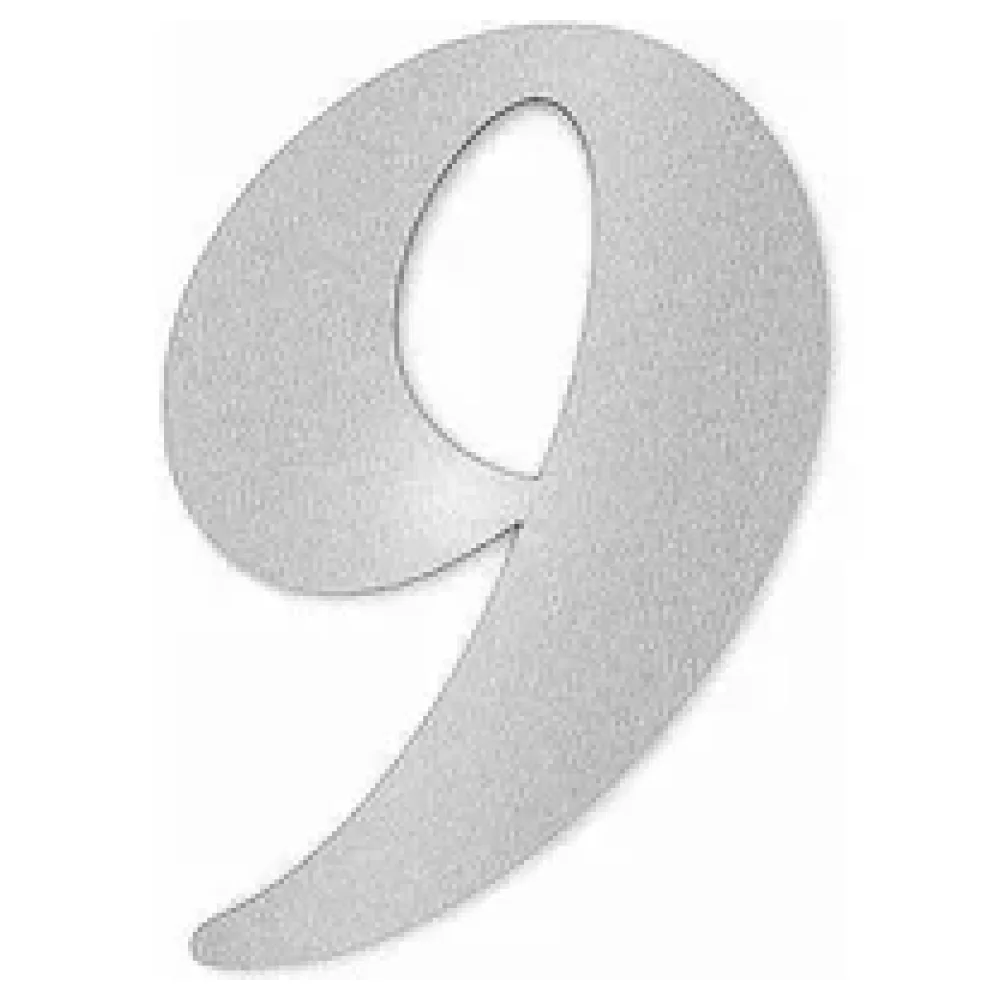 Edelstahl Hausnummer Ziffer 9 in Forte Schrift – Bild 2