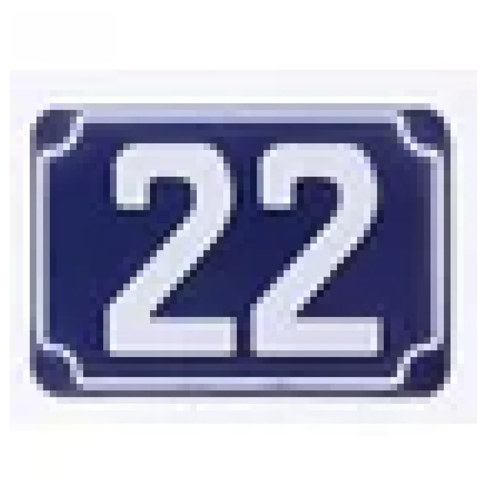 Blaue geprägte zweistellige Hausnummer 22 – Bild 3