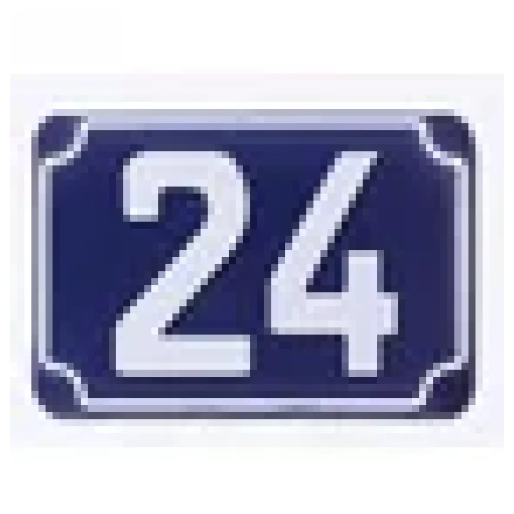 Blaue geprägte zweistellige Hausnummer 24 – Bild 3