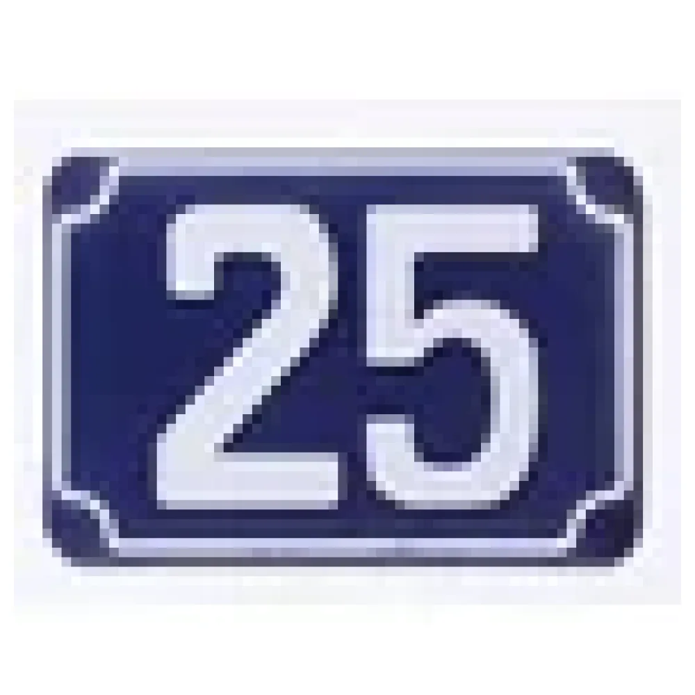 Blaue geprägte zweistellige Hausnummer 25 – Bild 3