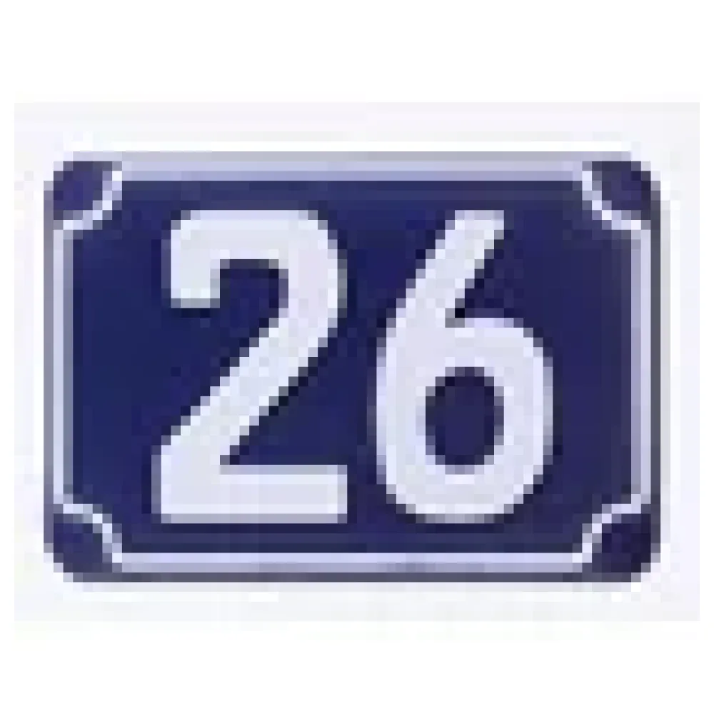 Blaue geprägte zweistellige Hausnummer 26 – Bild 3