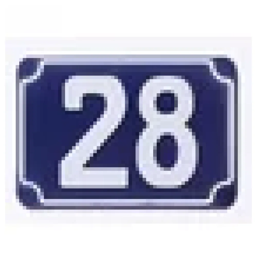 Blaue geprägte zweistellige Hausnummer 28 – Bild 3