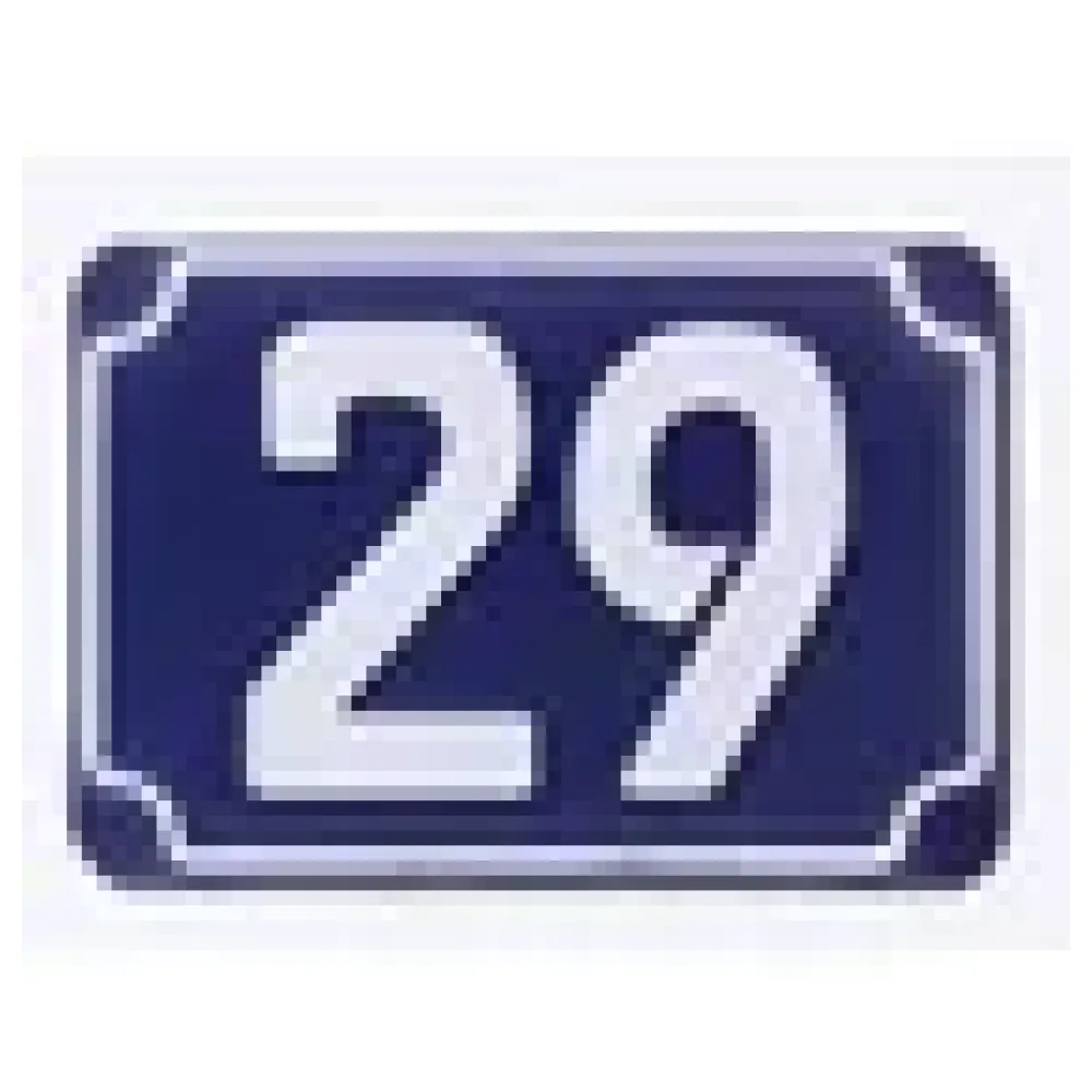 Blaue geprägte zweistellige Hausnummer 29 – Bild 3