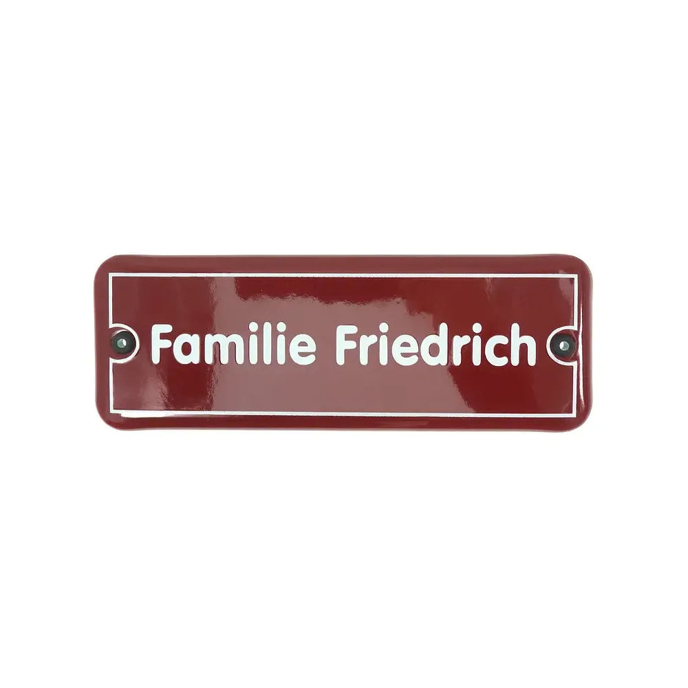 Emaille Türschild ein- oder zweizeilig mit Ihrem Wunschtext 21 x 7,5 cm | weitere Farben