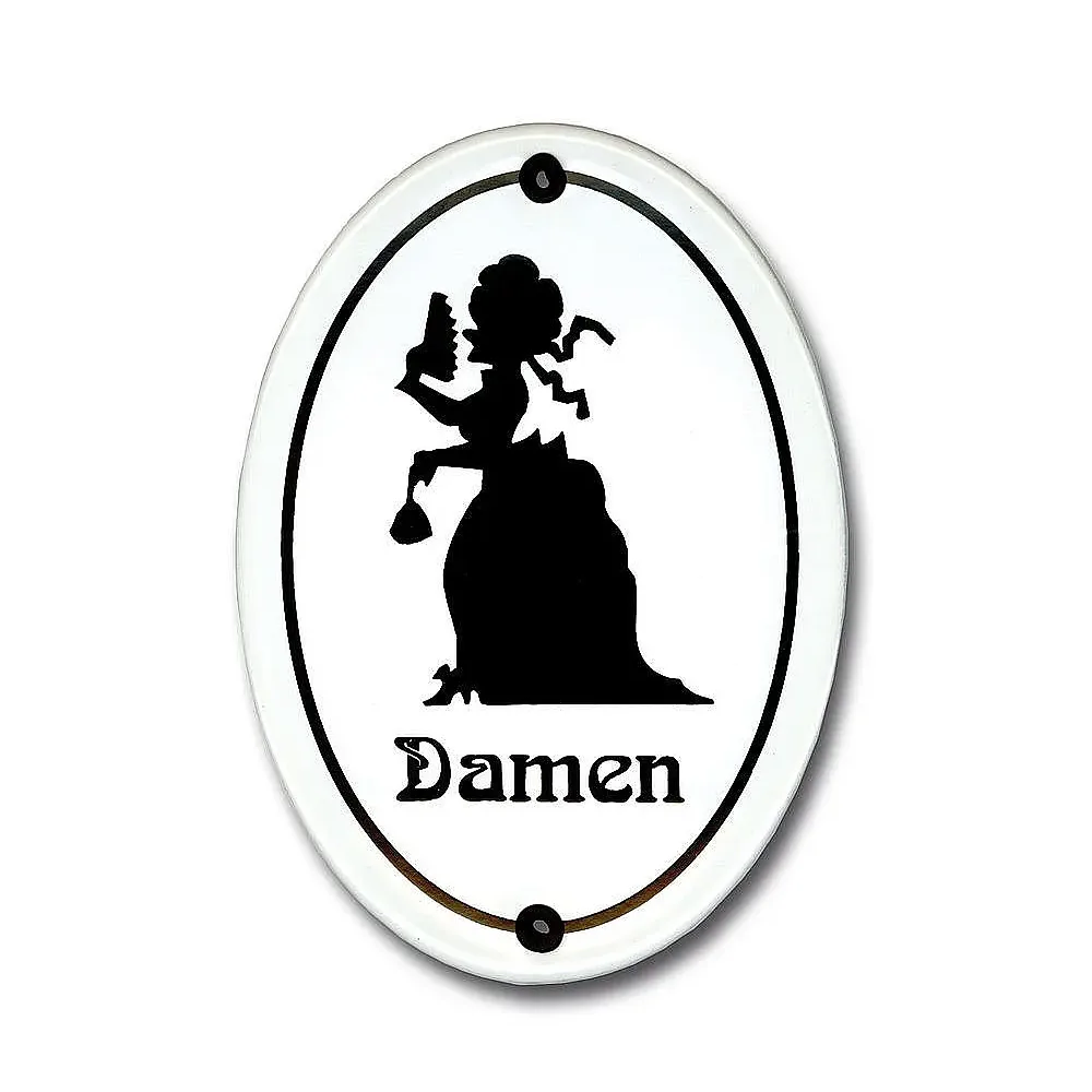 Emaille-WC-Schild Damen - 10,5 x 15 cm