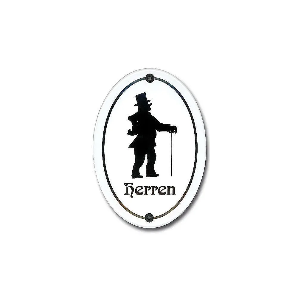 Emaille-WC-Schild Herren - 10,5 x 15 cm