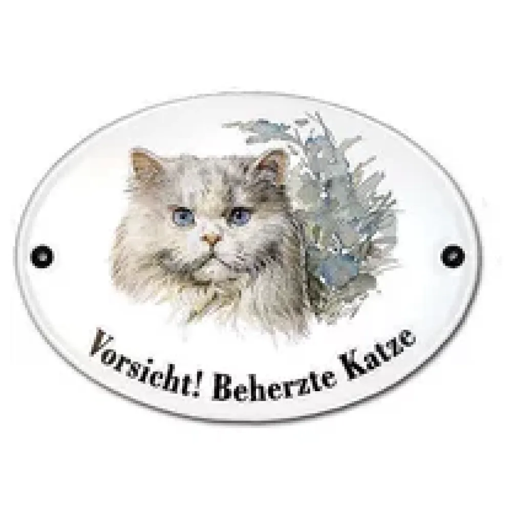 Emaille Türschild mit Rassekatzen zur Auswahl 18,3 x 14,3 cm – Bild 2