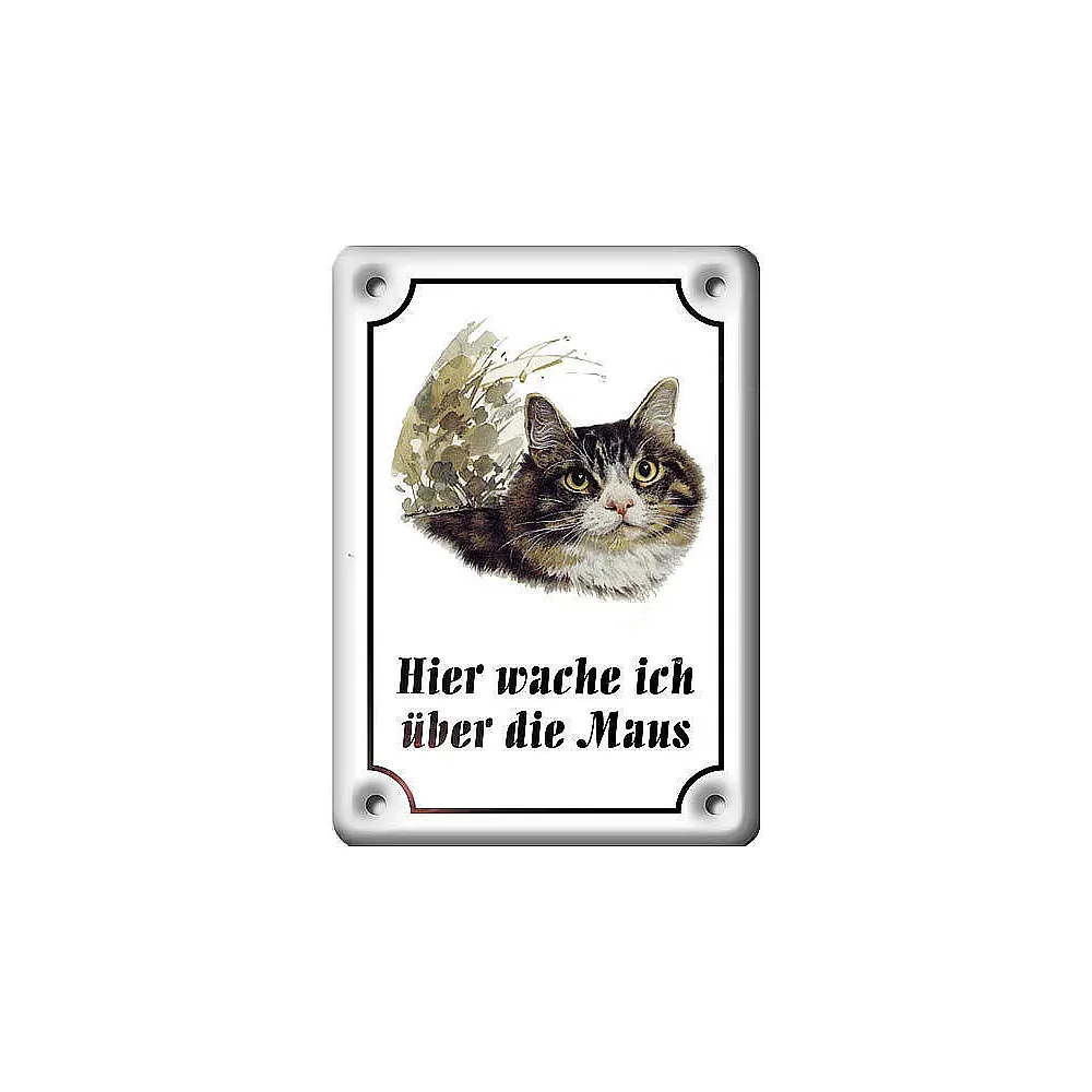 Emailliertes Türschild Katzen - 8 Motive zur Auswahl - 14,8 x 21 cm