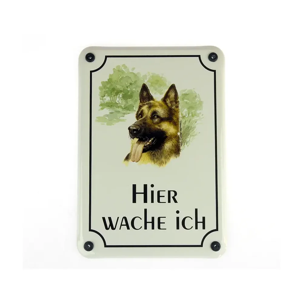 Hundeschild - Türschild aus Emaille - 36 Rassen mit Wunschtext