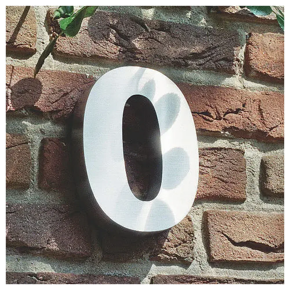 3D Hausnummer 0 aus Edelstahl - Höhe 16 cm Tiefe 3 cm