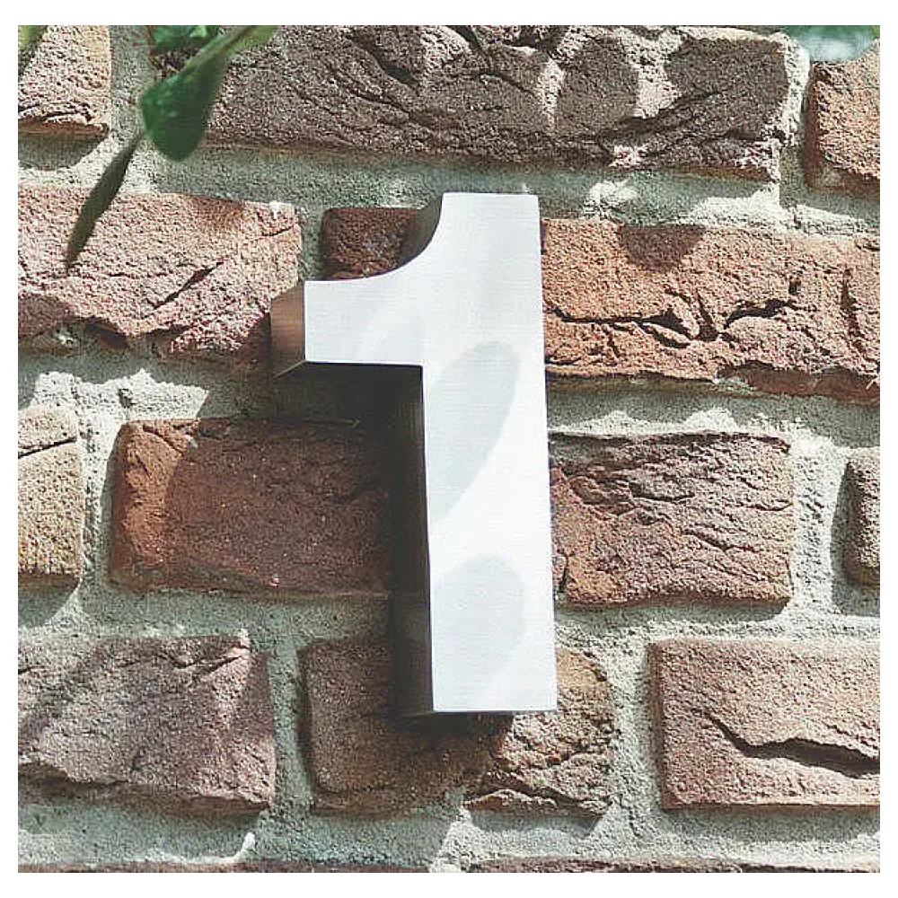 3D Hausnummer 1 aus Edelstahl - Höhe 16 cm Tiefe 3 cm