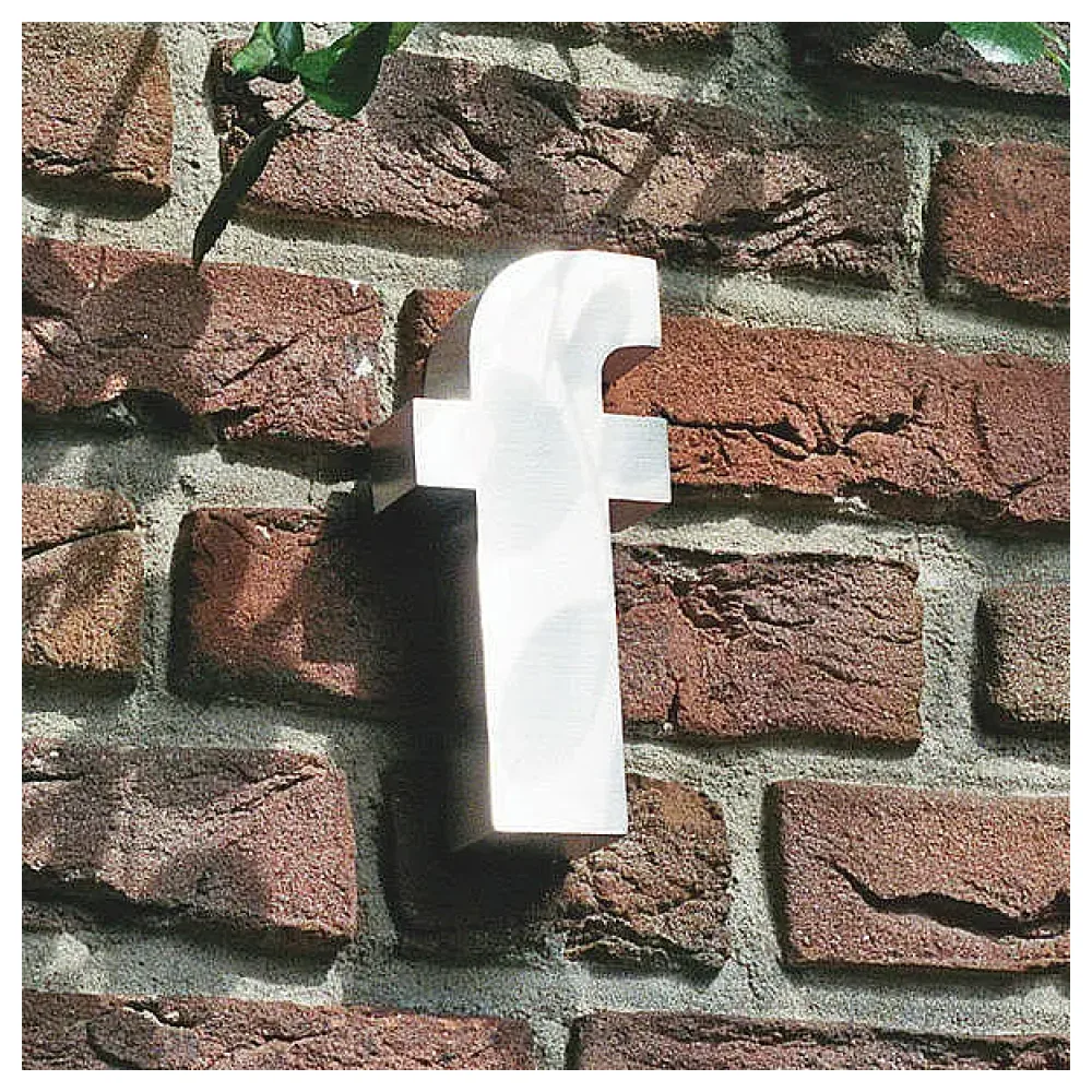 3D Kleinbuchstabe f aus Edelstahl - Höhe 16 cm und Tiefe 3 cm