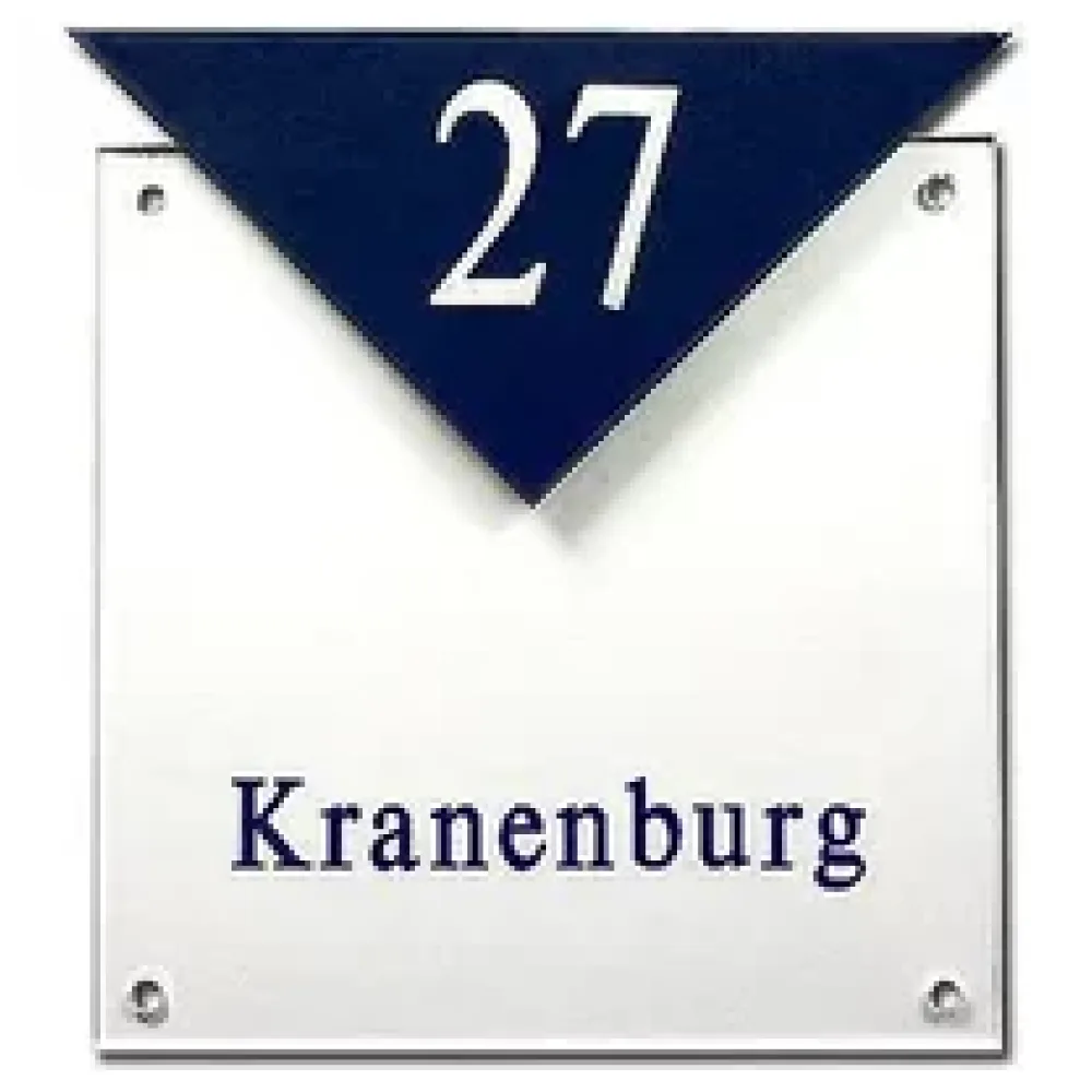 Moderne Hausnummer aus Gravurglas mit Familiennamen oder Straßennamen – Bild 2