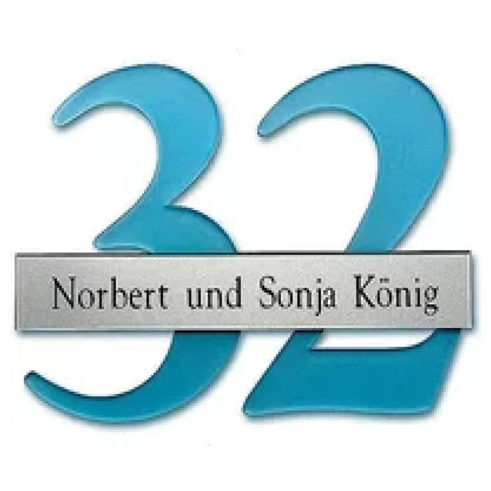 Hausnummer aus Gravurglas mit Namen oder Straßennamen - Größe: 18 x 14 cm – Bild 2