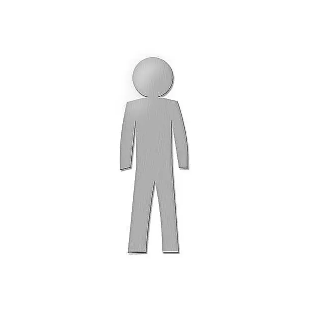 Edelstahl-Toilettenschild Herren - Höhe: 18 cm