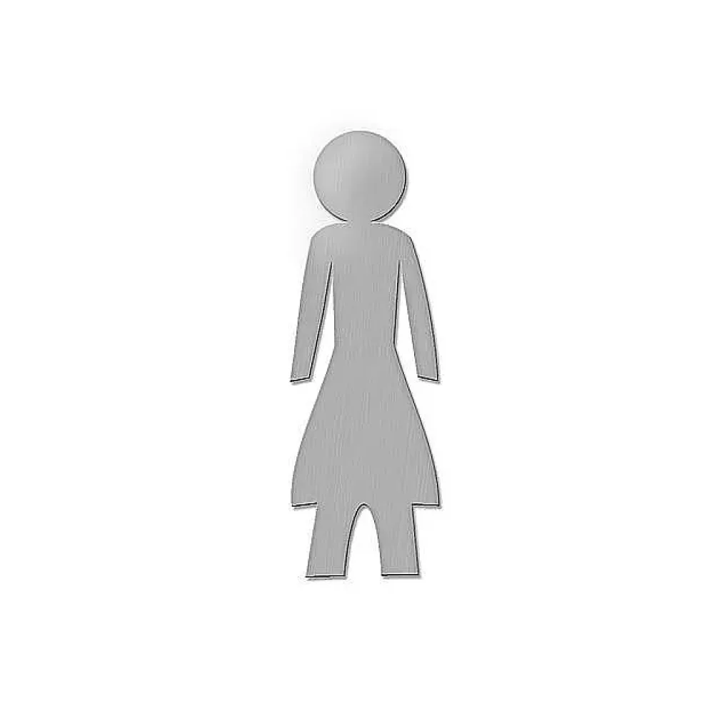 Edelstahl-Toilettenschild Damen - Höhe: 18 cm