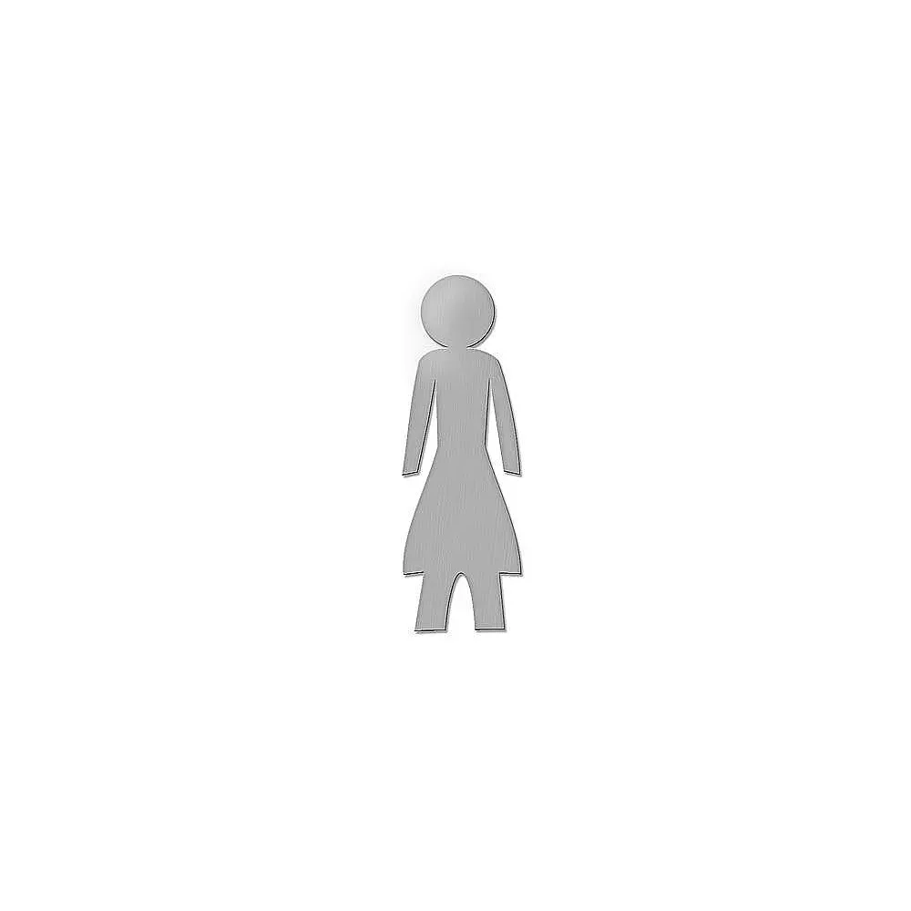 Edelstahl-Toilettenschild Damen - Höhe: 18 cm