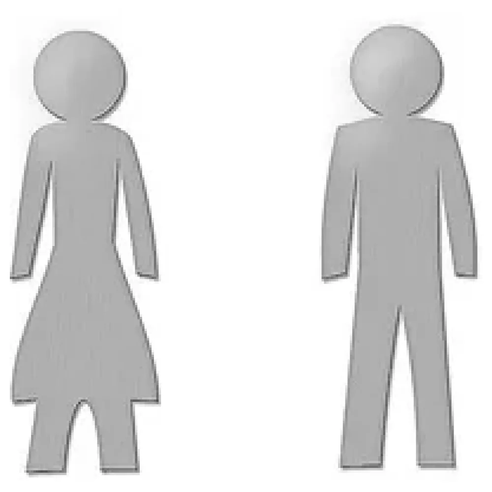 Edelstahl Toilettenschild 2er Set Damen und Herren - Höhe je Symbol: 18 cm – Bild 2