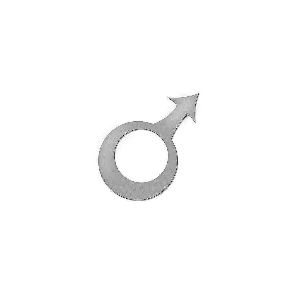 Edelstahl-WC-Schild Herren - Höhe: 18 cm