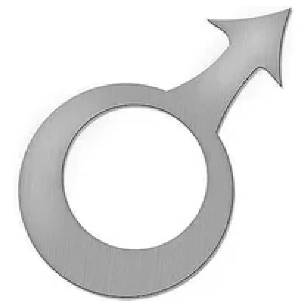 Edelstahl-WC-Schild Herren - Höhe: 18 cm – Bild 2